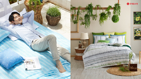 롯데홈쇼핑이 여름침구 판매를 확대한다.   롯데홈쇼핑 제공